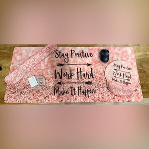 Pink Motivational Desk Mat